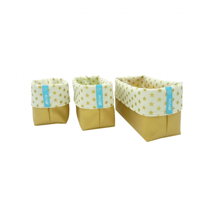 lot de 3 Panières Golden stars