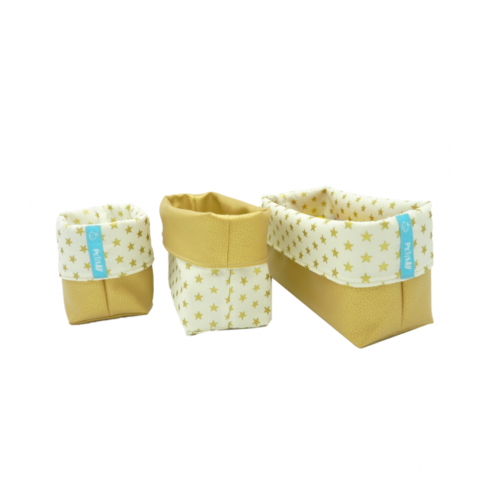 lot de 3 Panières Golden stars